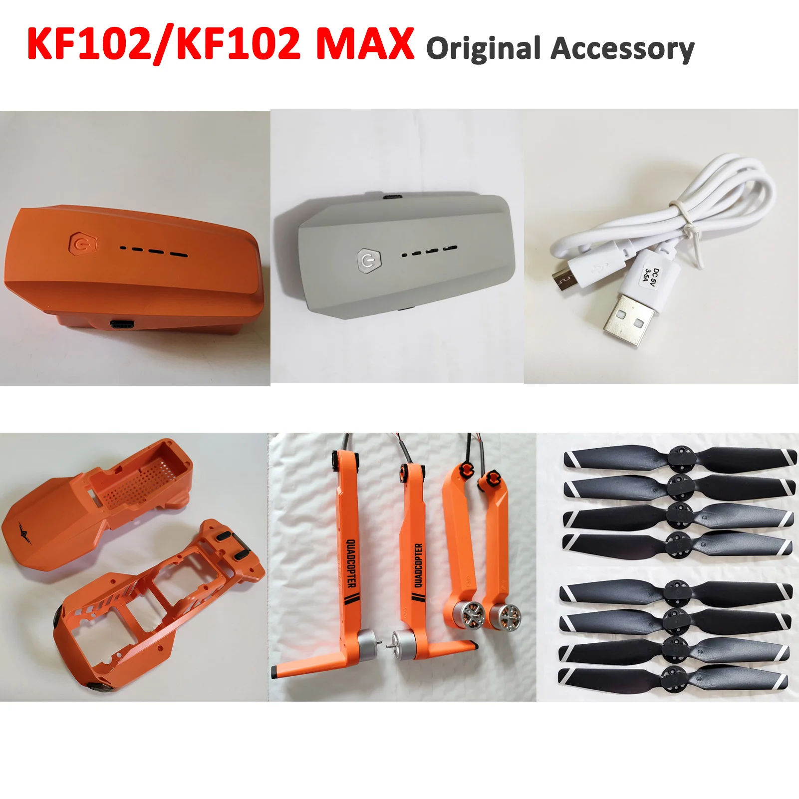 KF102/KF102 MAX GPS Drone Original Accessory Up Down Body Shell Front Rear Arm A B C D Arm Propeller Blade Wing Battery Charger