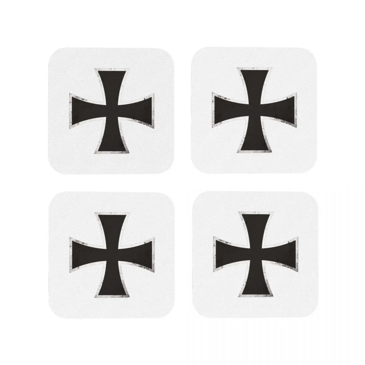 

German Iron Cross Coasters Kitchen Placemats Waterproof Insulation Cup Coffee Mats For Decor Home Tableware Pads Set of 4