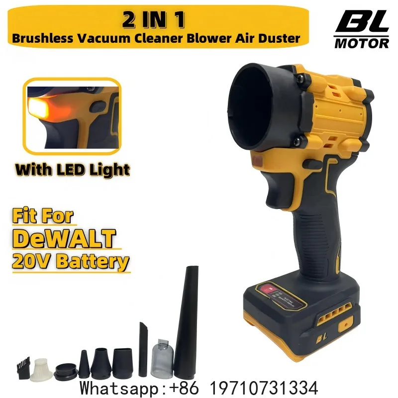 Brushless Cordless Vacuum Cleaner Blower Air Duster 2 in 1 Handheld Floor Carpet Car Electric Power Tool For DeWALT 20V Battery