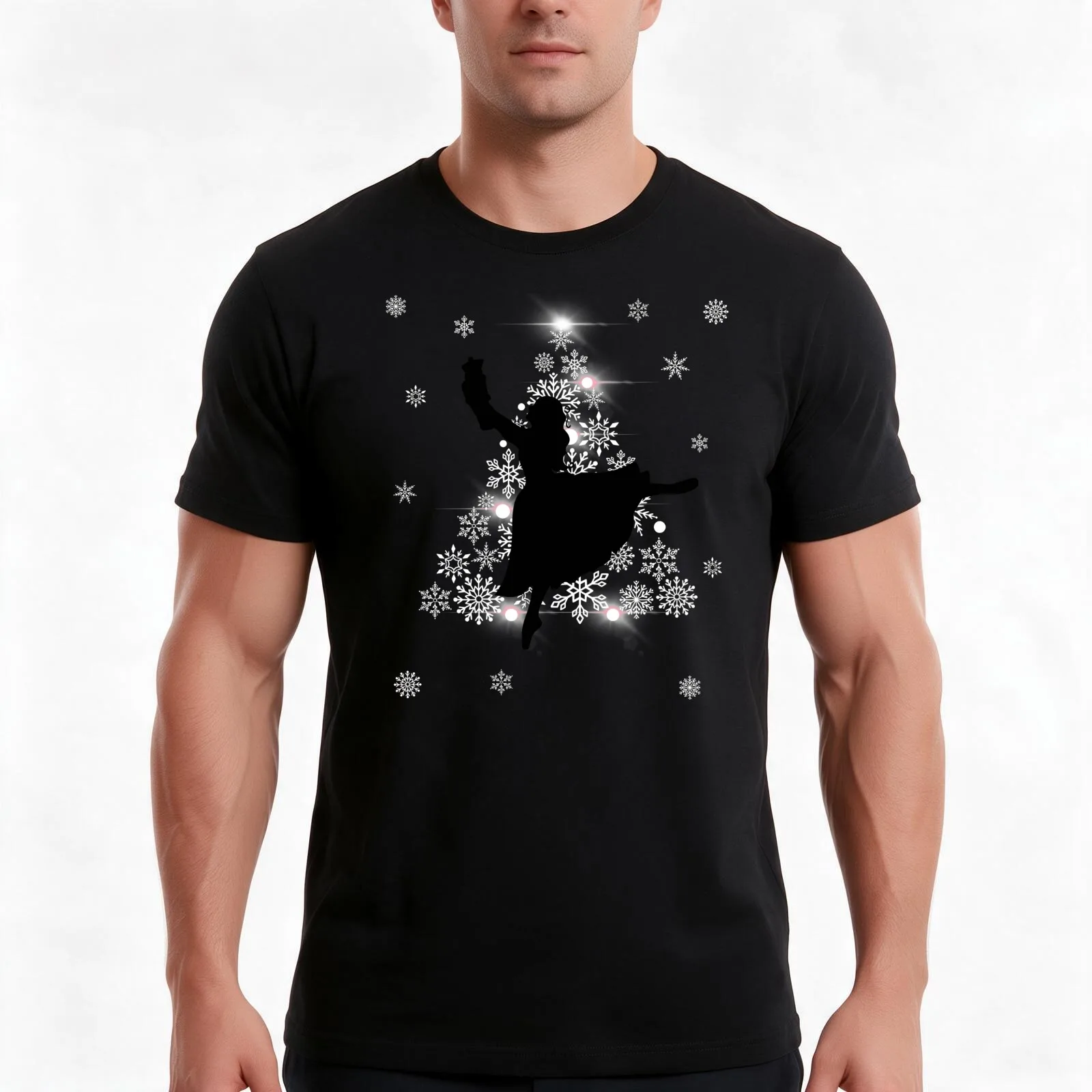 The Nutcracker Ballet, Clara and Christmas Tree Christmas Holiday Dance-Red T-Shirt, Summer Casual Cotton Tee, Unisex Men Women