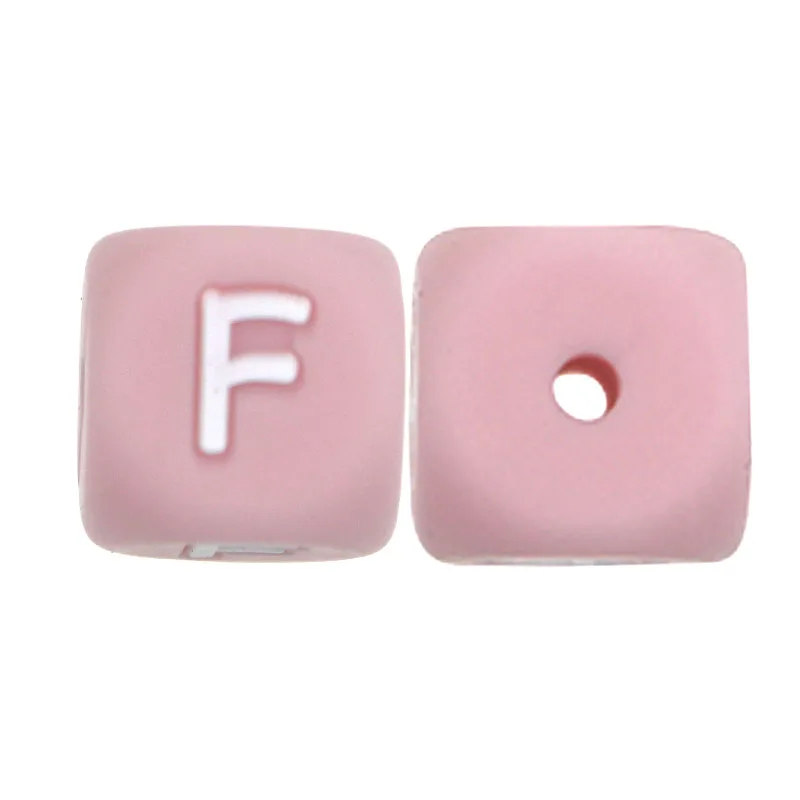 20pcs/Lot Pink 12mm Square Silicone Letter Beads For Jewelry Making DIY Bracelet Necklace Earrings Pen Etc Handmade Accessories image 3