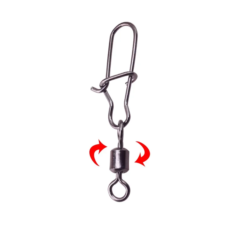 10 Pcs Fishing Rolling Swivels Snap Pin Line Connectors Solid Barrel Swivel Rings Snap Lure Fishing Swivels Fishing Tools