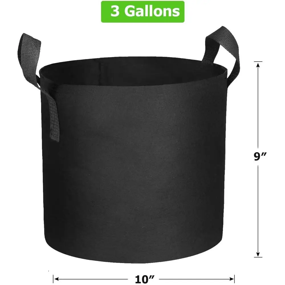 20-Pack 3 Gallon Grow Bags, Heavy Duty Aeration Fabric Pots with Handles, 300G Thickened Nonwoven Pots for Plants/Vegetables/Flo