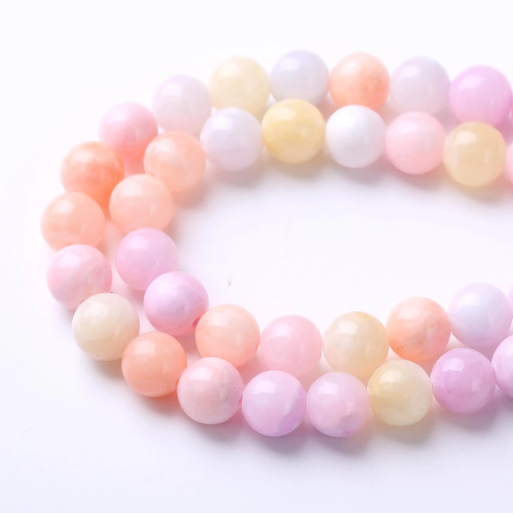 Natural Stone Beads 6-10mm Morganite Round Loose Spacer Beads for Jewelry Making DIY Bracelets Earring Accessories