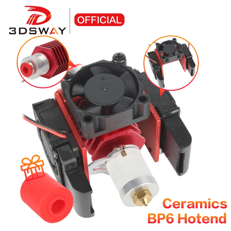 

3DSWAY CH-C Ceramic Heating Core BP6 Volcano High Flow Hotend Heatbreak Nozzle Heater Block Cooling fan Thermistor Kit Ender3