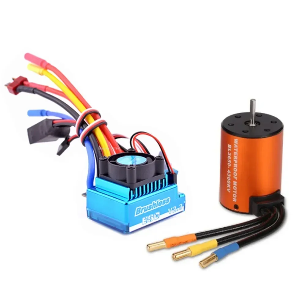 1 Juego de 120A Motor sin escobillas ESC transmisor de Control remoto receptor brazo de engranaje de dirección de Metal para Wltoys XKS 144001   Coche RC 1/14