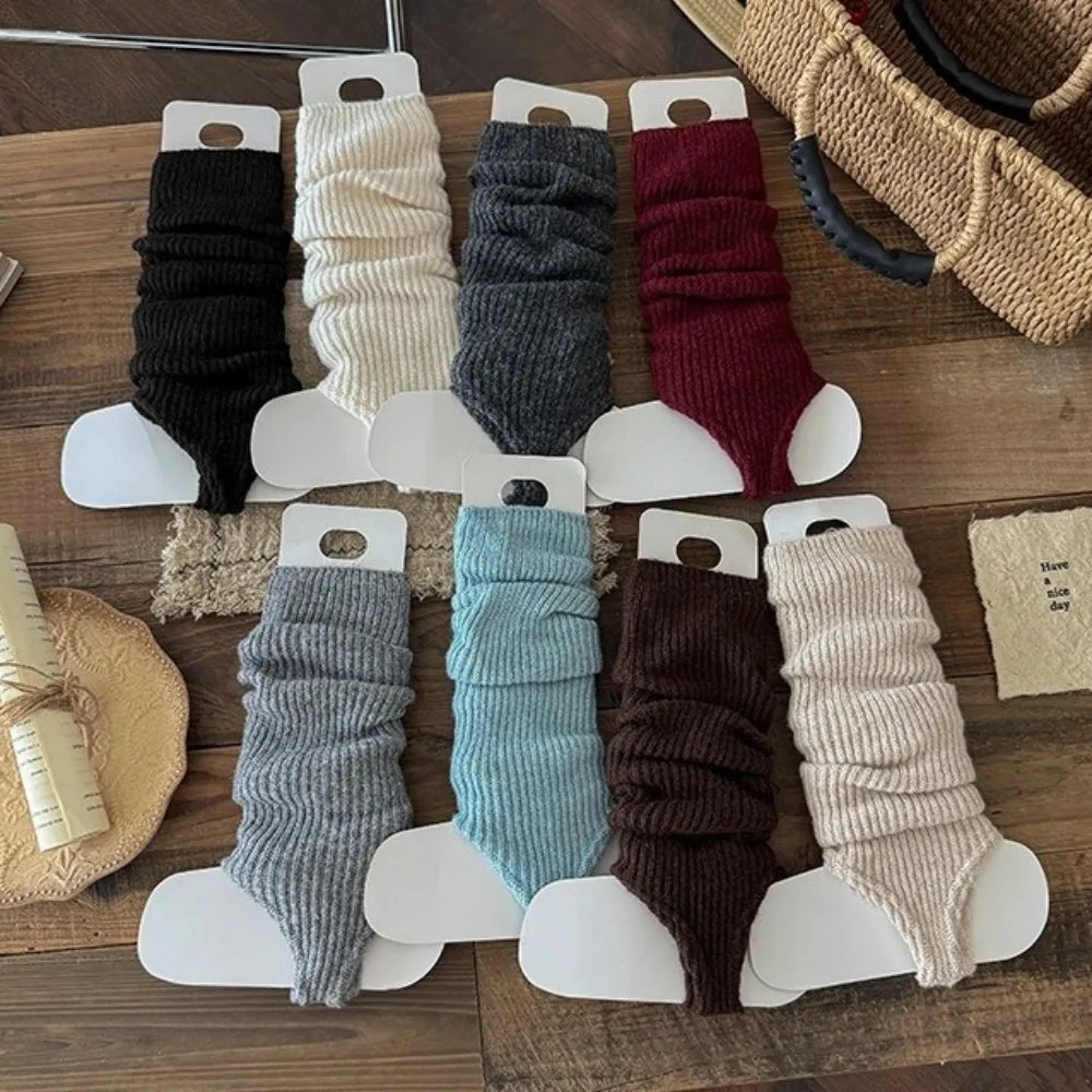 Neue Einfarbig Beinlinge Verdickt Gestrickte Bogen Mittelrohr Socken Harajuku Pile Socke Geschenk
