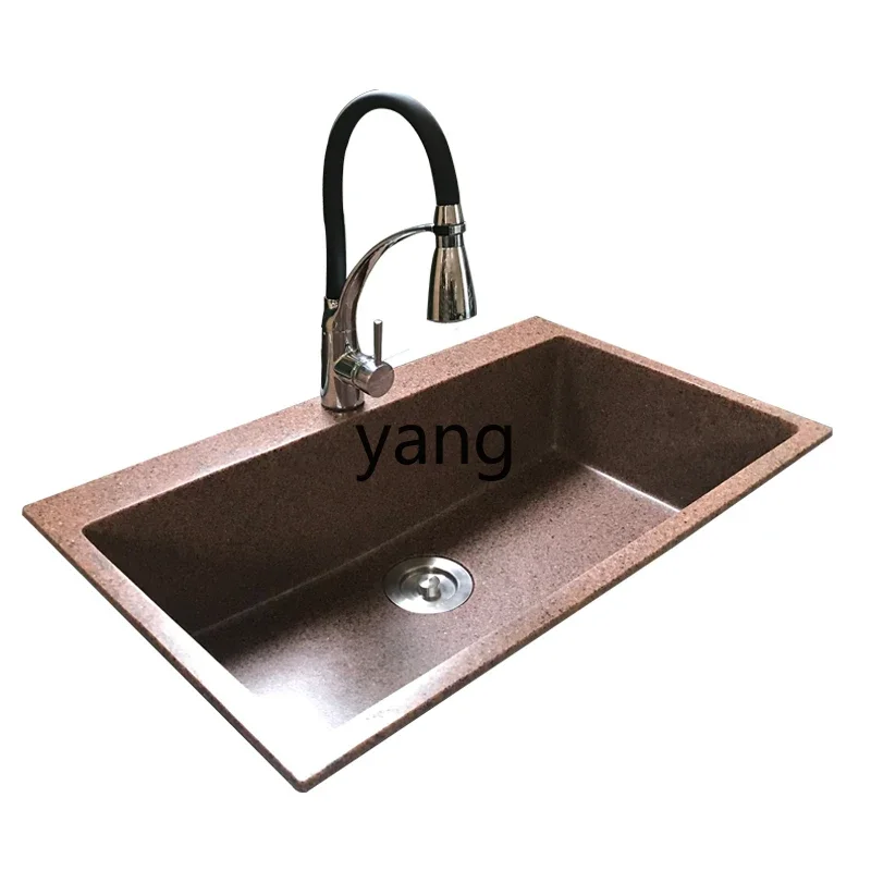 

CX brown crystal surface quartz stone large single slot kitchen sink sink