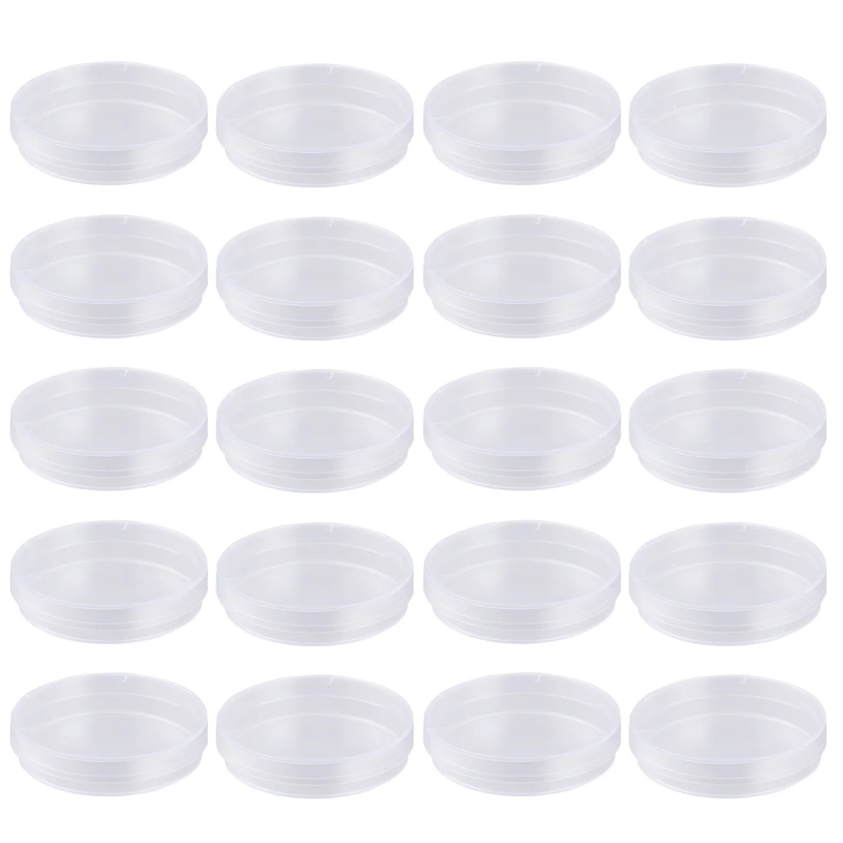 20 قطعة طبق بتري بلاستيكي 100 مللي متر دقة معقمة شفافة مصممة لتجارب المختبر التعليمية معالجة العينات السريعة #6