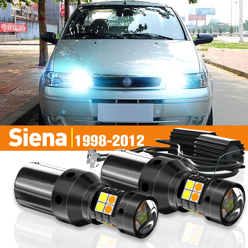 2x LED Dual Mode Turn Signal+Daytime Running Light DRL For Fiat Siena 1998-2012 2005 2006 2007 2008 2009 2010 Accessories Canbus