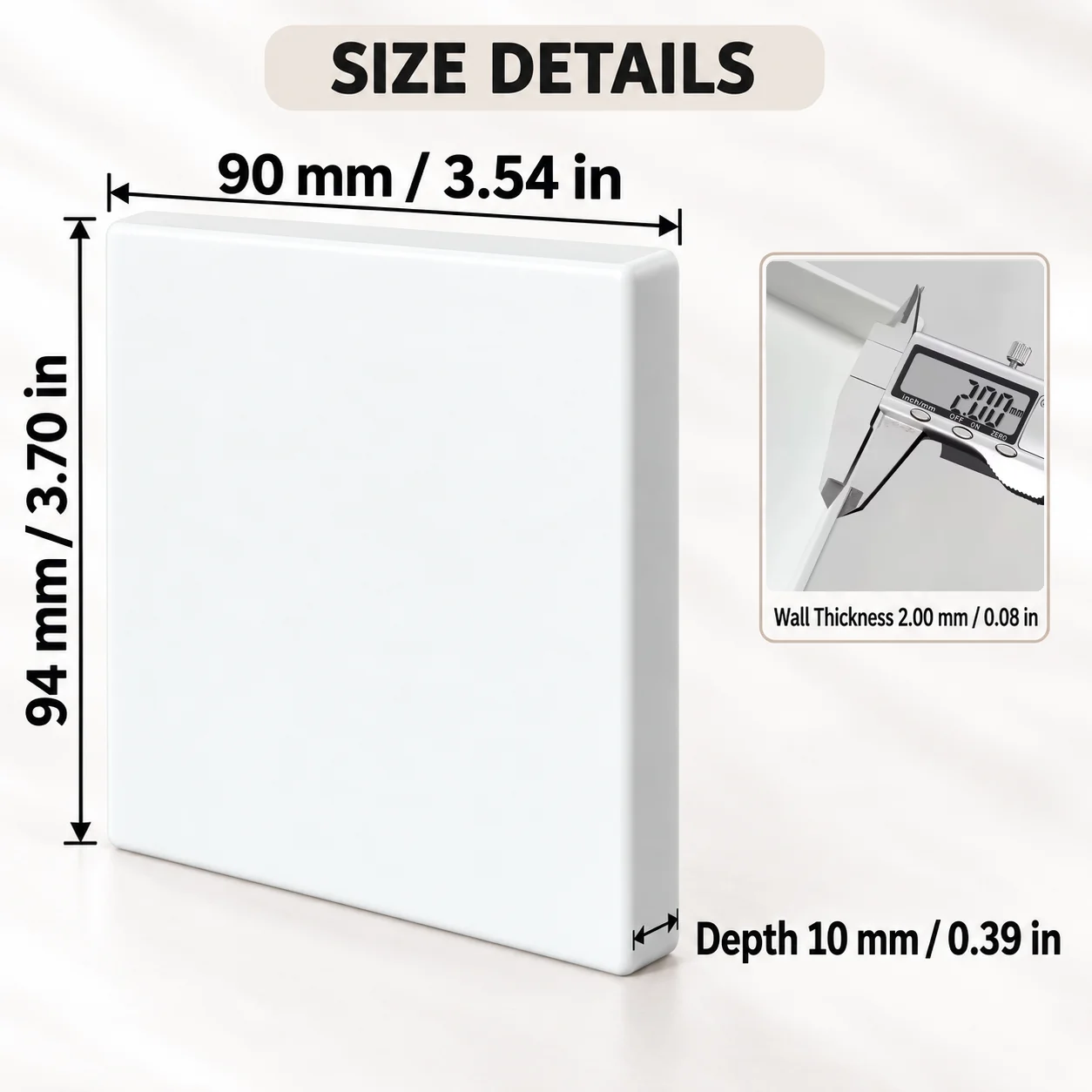 1PC 90x94x10mm Self Adhesive 86 Type Switch Socket Cover ABS Blank Wall Plate Decorative Panel for Unused Outlets