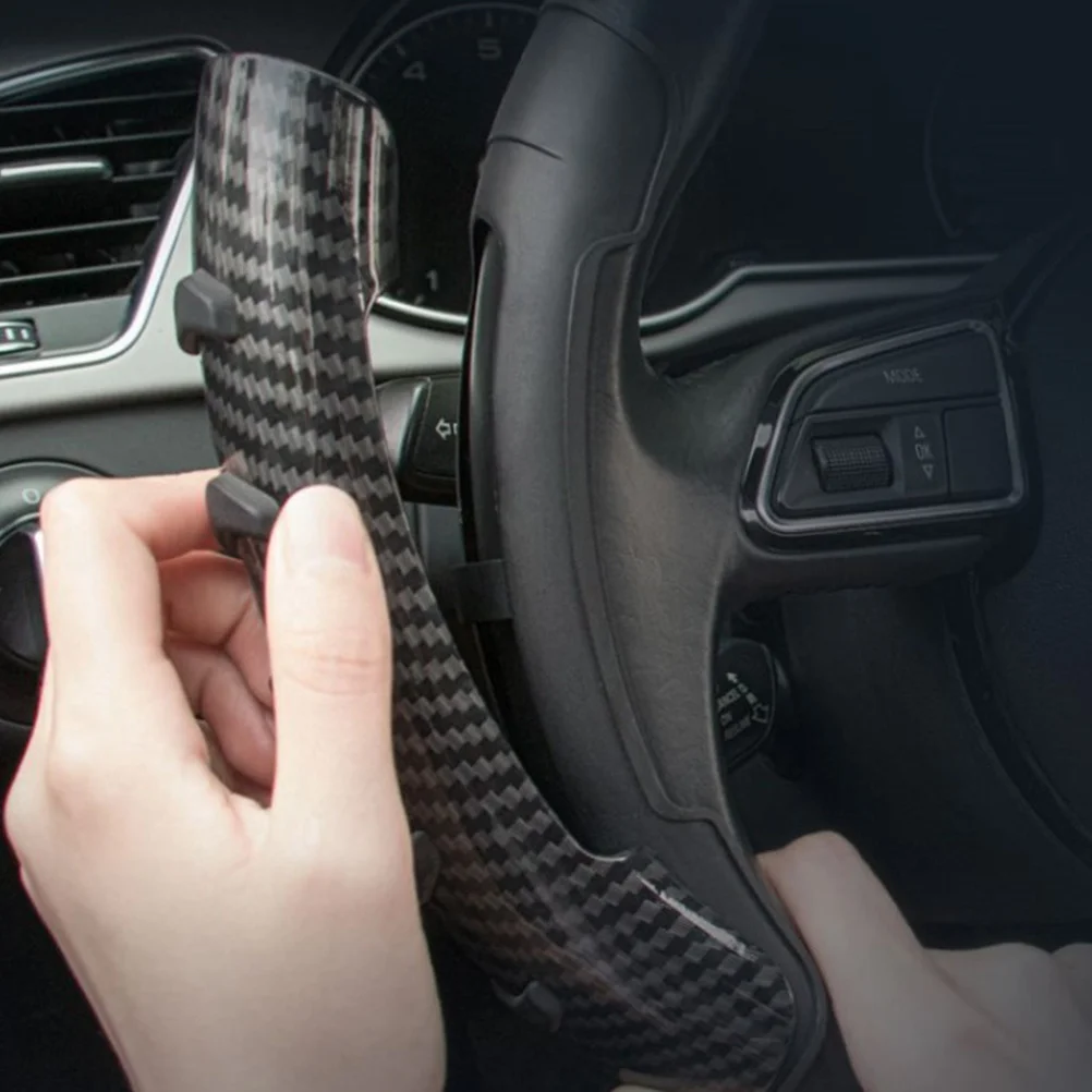 

2Pcs Car Steering Wheel Grip Covers Universal Anti-Skid Steering Wheel Protector Covers Car Interior Supplies Black