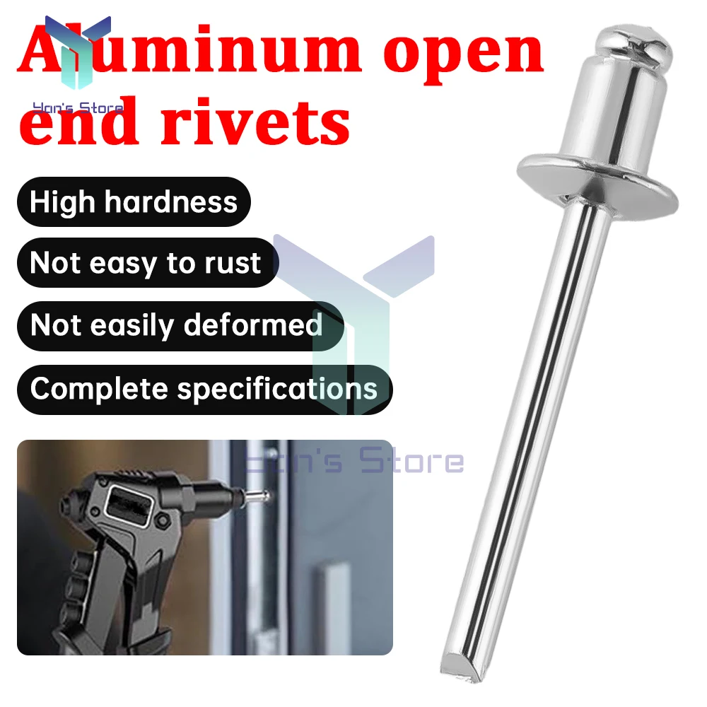 50 cái đinh tán đầu mở bằng nhôm đinh tán đầu vòm m2.4 M3.2 M4 m4.8 đinh tán ống xả trục gá bằng thép