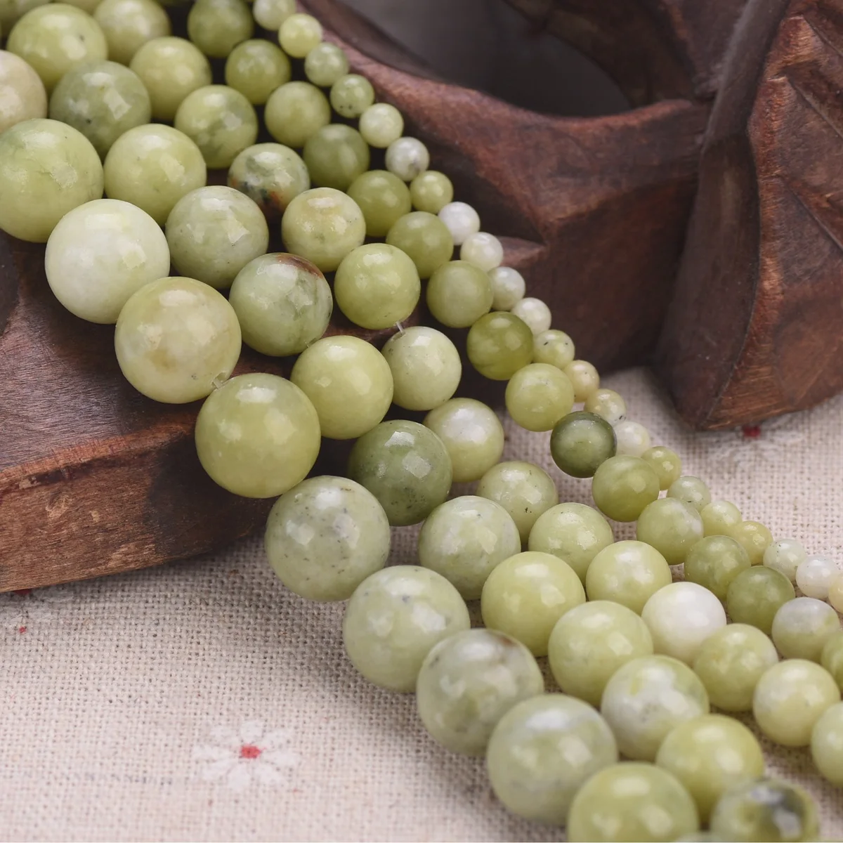 4mm 6mm 8mm 10mm 12mm Natural Olive Stone Rock Loose Beads For Jewelry Making DIY Bracelet Findings