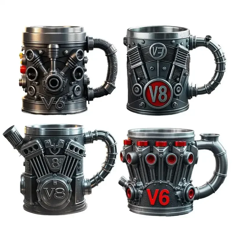 

Engine Cup V8 Engine Coffee Cup Insulated Coffee Mug Drinking Cups Unique Engines Stainless Steel Cup Tea Mug Cocktail Mug