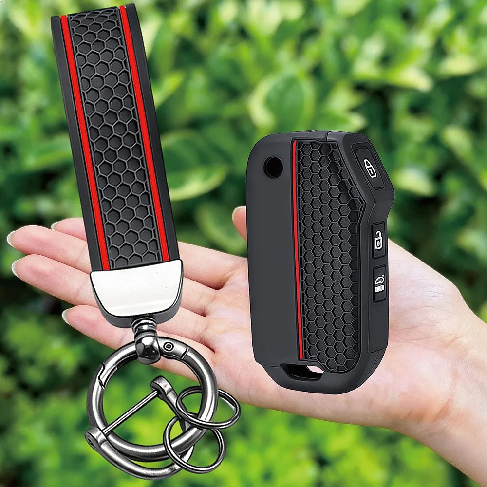 Silicone Car Flip Key Case Cover For Kia Sportage Ceed Xceed K5 Seltos 2019-2023 Car Key Fob Cover
