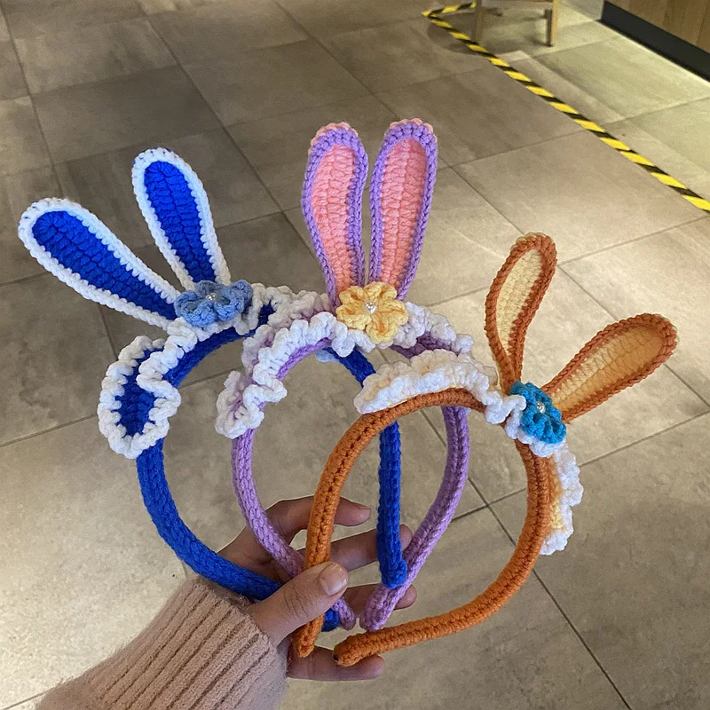 Cute Bunny Ears Knitting StellaLou Cos Headband Easter Themed Party Decoration Performance Take Photo Props