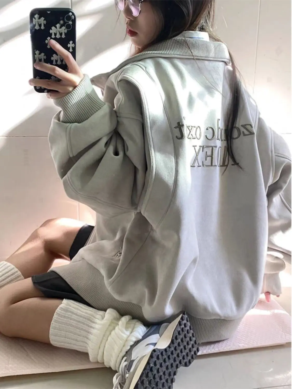 

Baseball Jackets High Quality Womens Winter Fleece Thermal Hooded Y2K Stripes Reversible Element Harajuku Anti-Freezing Padding