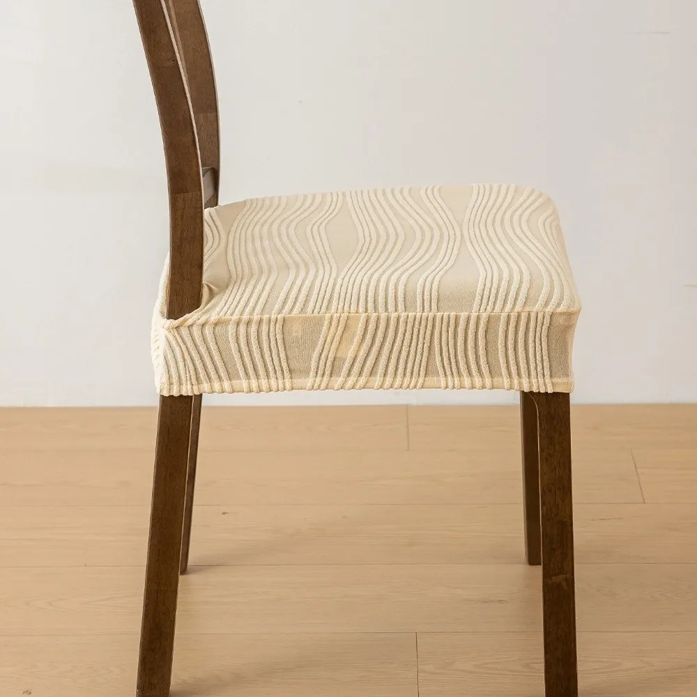 Washable Elastic Chair Cushion Cover Removable Solid Color Seat Protector Tongue and Buckle Non-Slip Seat Cover Four Season