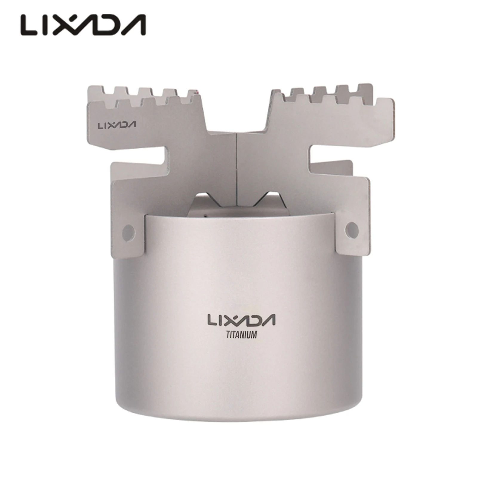 Lixada Mini Alcohol Stove Lightweight Titanium Liquid Spirit Alcohol Stove Furnace with Cross Stand Rack for Outdoor Camping