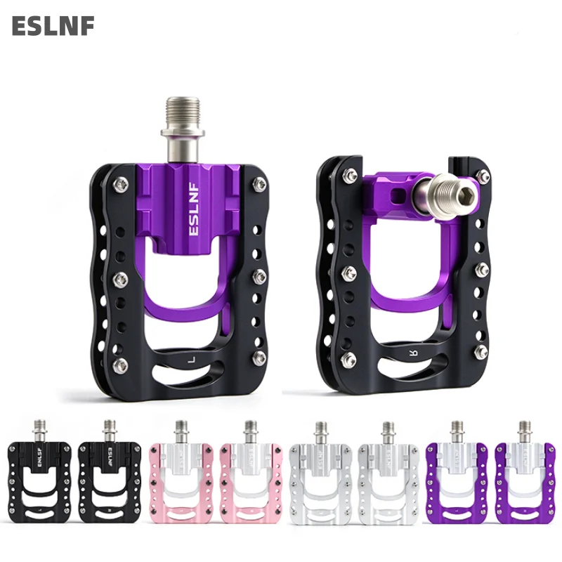 ESLNF 3 Bearing Folding Bicycle Pedals Aluminum Anti Slip Flat Pedals for Folding Bike MTB Road Bike Cycling Accessories