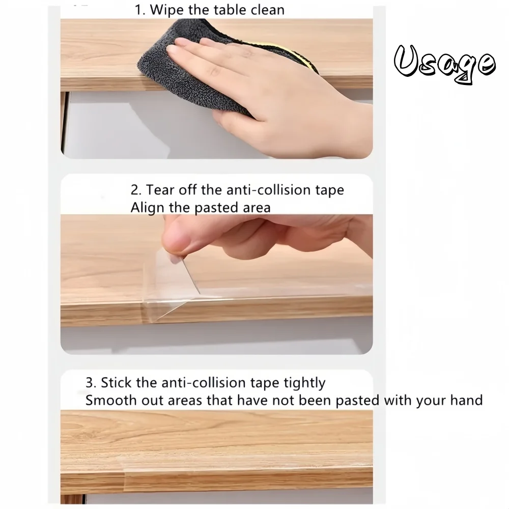 1roll 2m/78.74in protection Transparent edge protection strip Child table corner anti-collision strip for cabinet table drawers view 5
