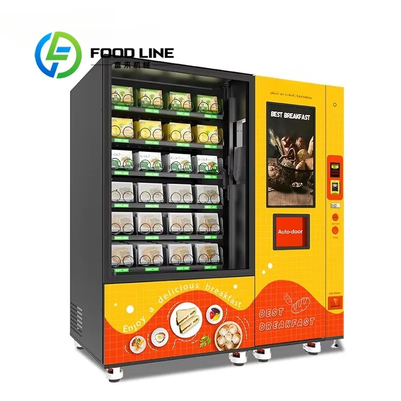 Factory Customized Intelligent Hot Foods Vending Machine for Breakfast Food Factory Direct Sale
