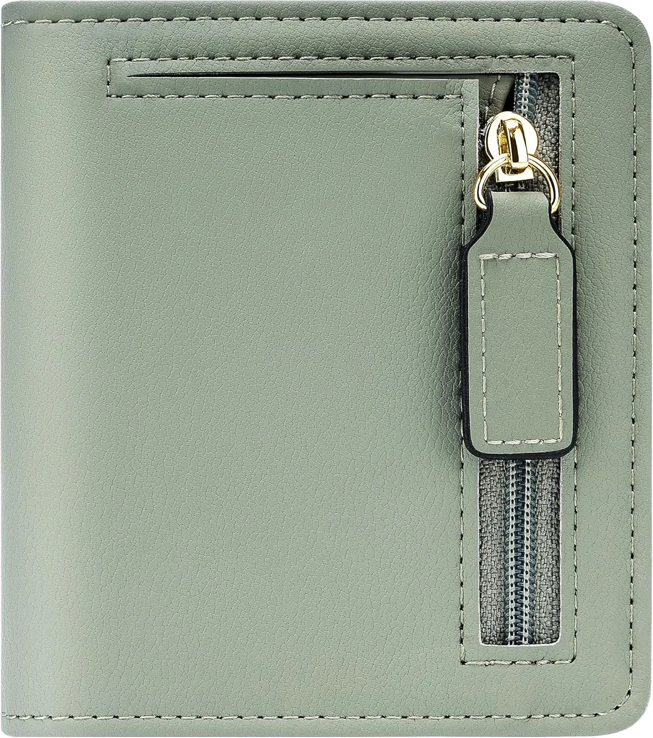 

Тонкий женский кошелек-бифолд для кредитных карт, компактный кошелек с защитой от RFID, карманом на молнии и окошком для ID-карты