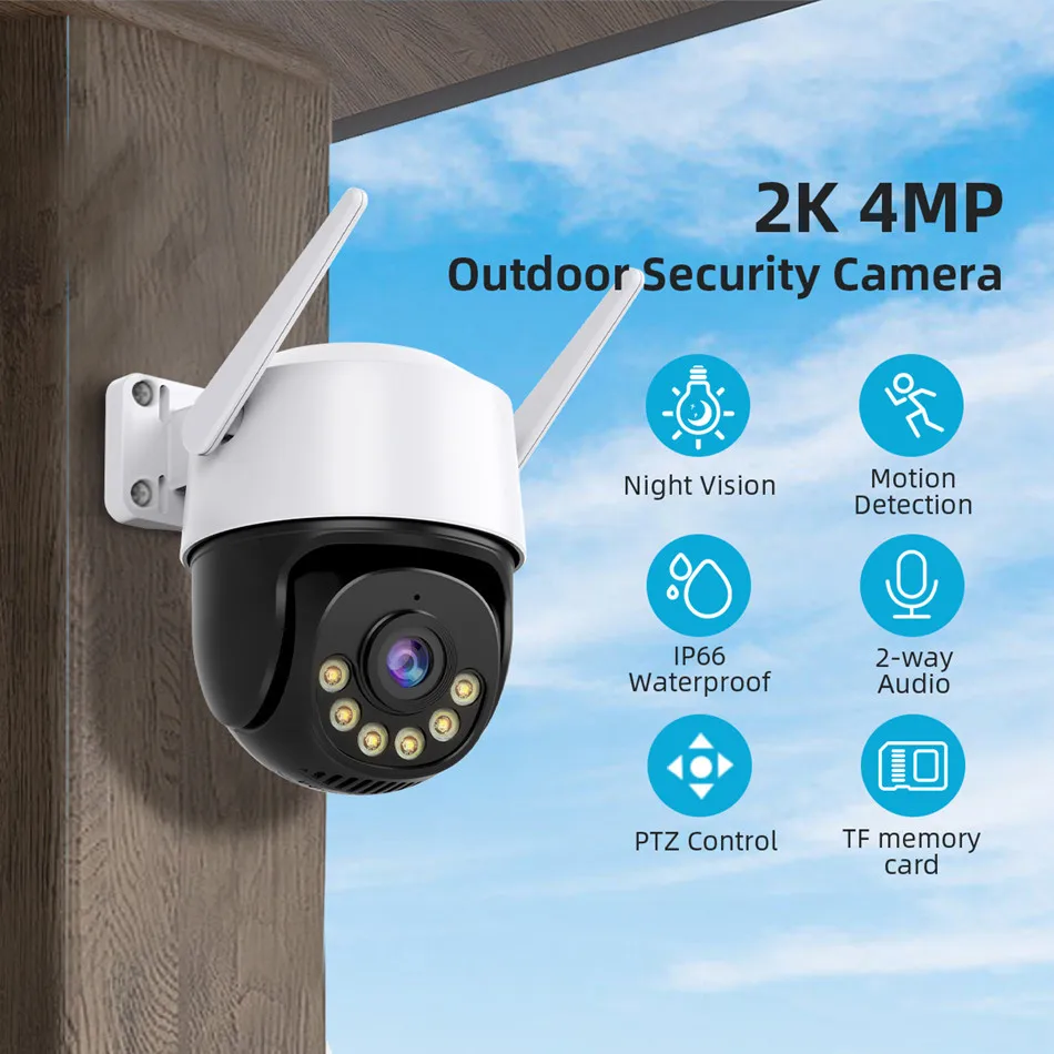 ﻿ 8MP 4K IP WIFI Camera 4MP 2K AI Auto Track PTZ Surveillance Camera Smart Home Outdoor Wireless HD iCsee Security Protect cctv