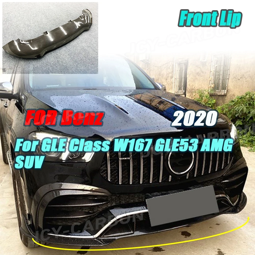 

JCYECF Dry Carbon For Mercedes Benz GLE Class W167 GLE53 AMG SUV 2020 Front Bumper Lip Spoiler Splitter Air Vent Outlet Fog Lamp