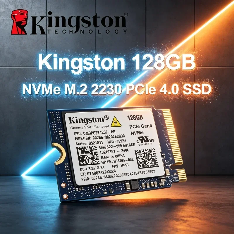 High‑capacity Original Kingston 128GB M.2 2230 NVMe PCIe4.0 Internal SSD For Mini PC Laptop System Upgrade