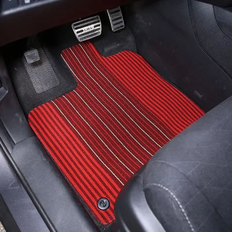 

TPE Rubber Red Car Front Rear Row Wire Loop Floor Mats Trim Interior Car Accessories For Honda Pilot Ridgeline Passport 2016-22