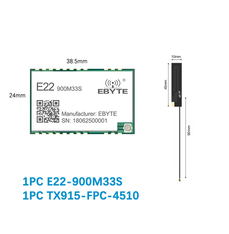 

868/915MHz SX1262 Lora SPI Wireless Module TCXO CDSENET E22-900M33S 2W Long Distance 16km PA+LNA Low Power Lora RF Transceiver