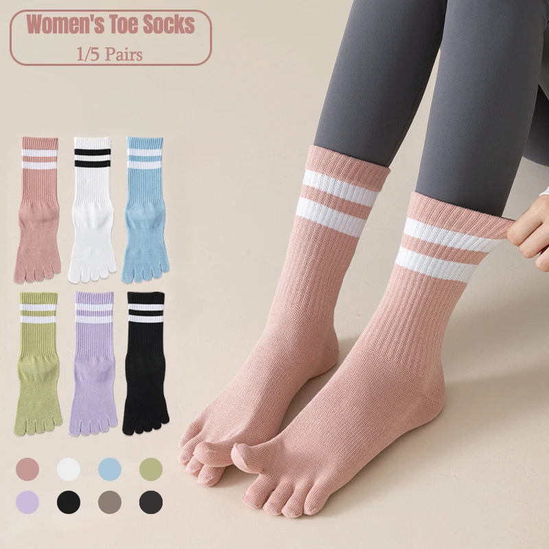 Yoga Toe Separator - 1/5 Pairs Women Five Toe Mid