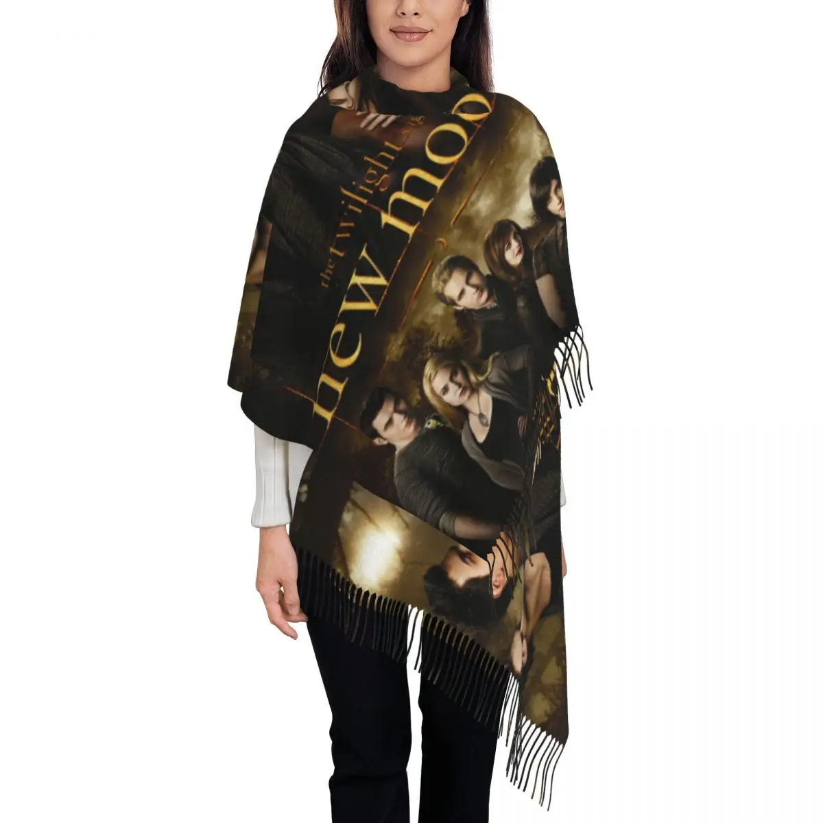 Womens Tassel Scarf The Twilight Saga Vampire Movie Large Winter Fall Shawl Wrap Edward Bella Jacob Gifts Pashmina Scarves