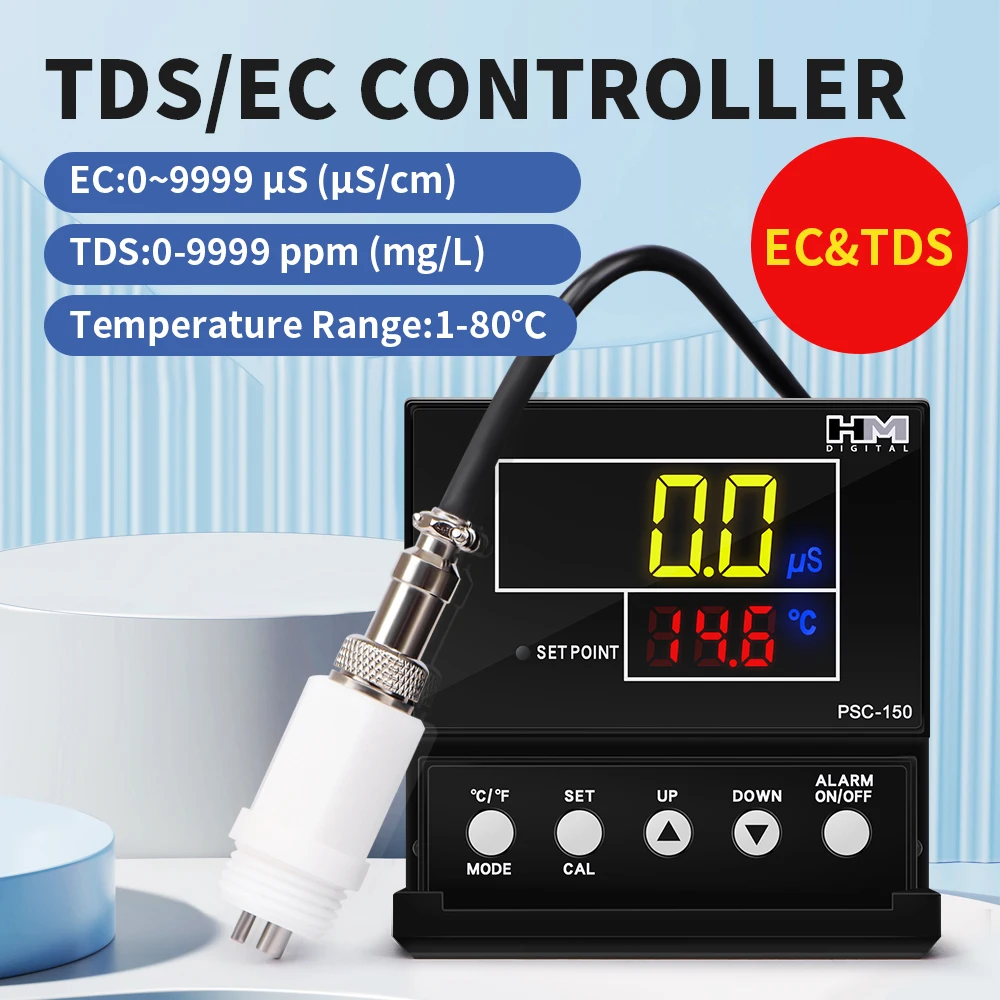 TDS EC تحكم الموصلية الكهربائية متر مراقبة المياه الصناعية عبر الإنترنت مع التحقيق LED عرض إنذار PSC-150/PSC-154