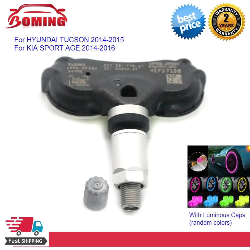 

4PCS 52933-2S510 TPMS 315MHz Car Tire Pressure Monitoring Sensor For HYUNDAI TUCSON KIA SPORTAGE 2014-2016 529332S500