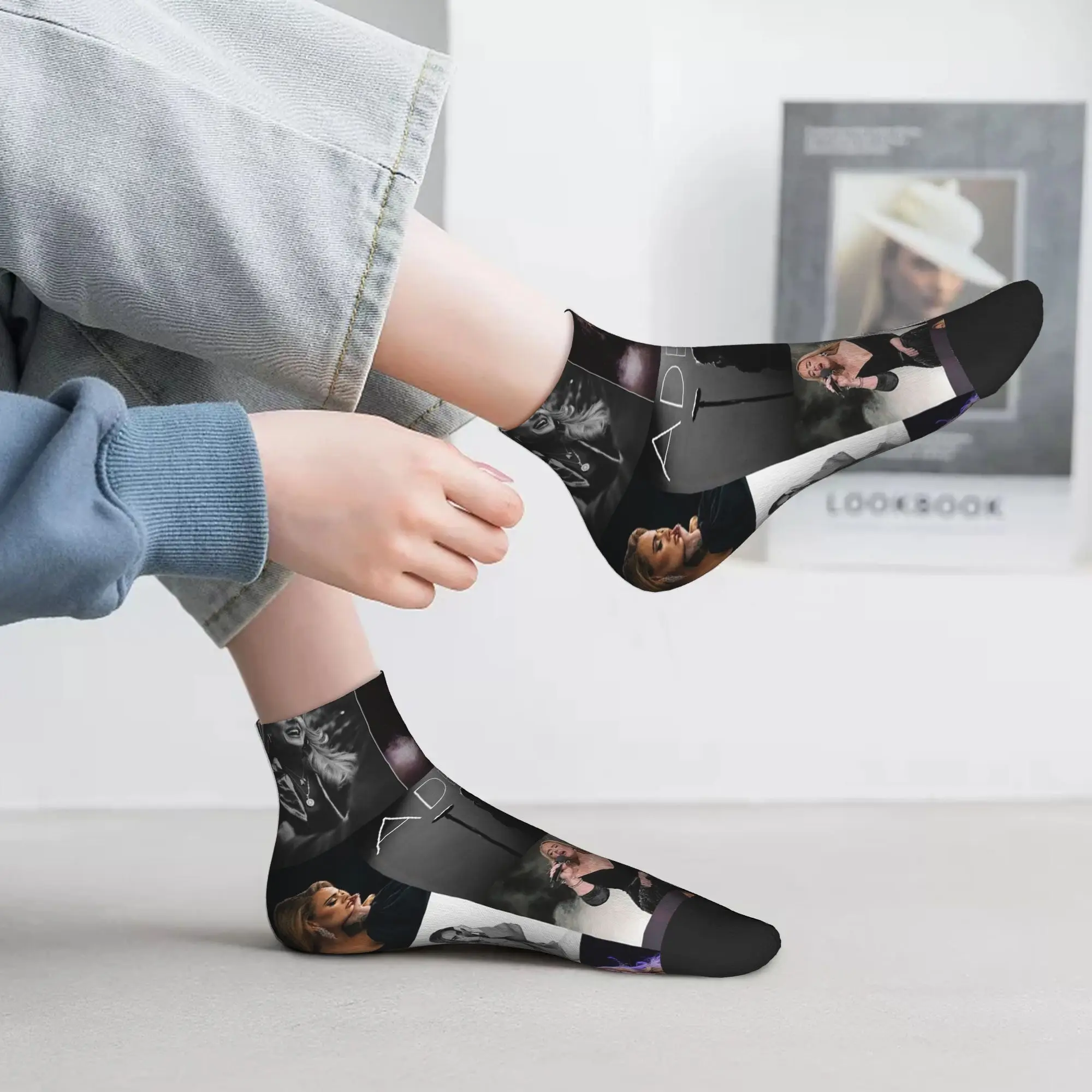 

Всесезонные носки Adele Harajuku, высококачественные спортивные носки средней длины, мягкие повседневные чулки для мужчин и женщин, рождественские подарки