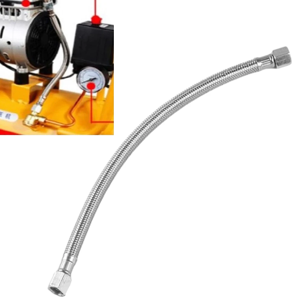 1PC Air Compressor Tube สแตนเลส 350 มม.Air Compressor ยืดหยุ่นท่อ Air ปั๊มตรวจสอบวาล์วเชื่อมต่อท่อ