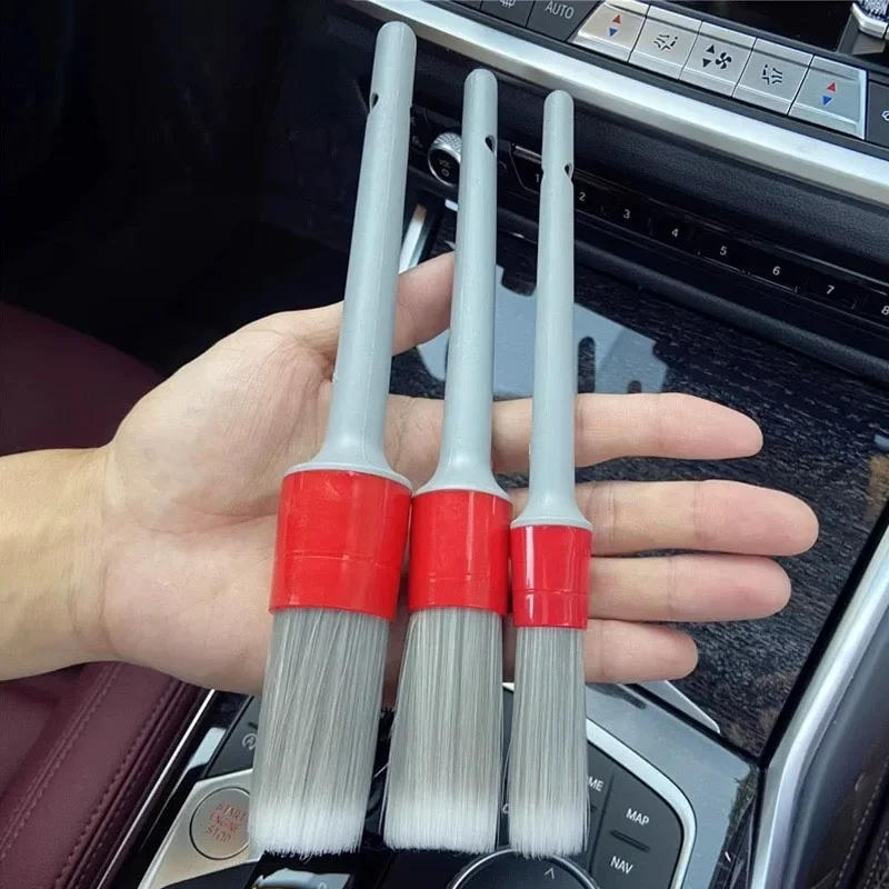 3PCS Interior Detail Brush Boar Hair Bristle Brushes for Car Cleaning Auto Detail Tools Dashboard Cleaning Brush