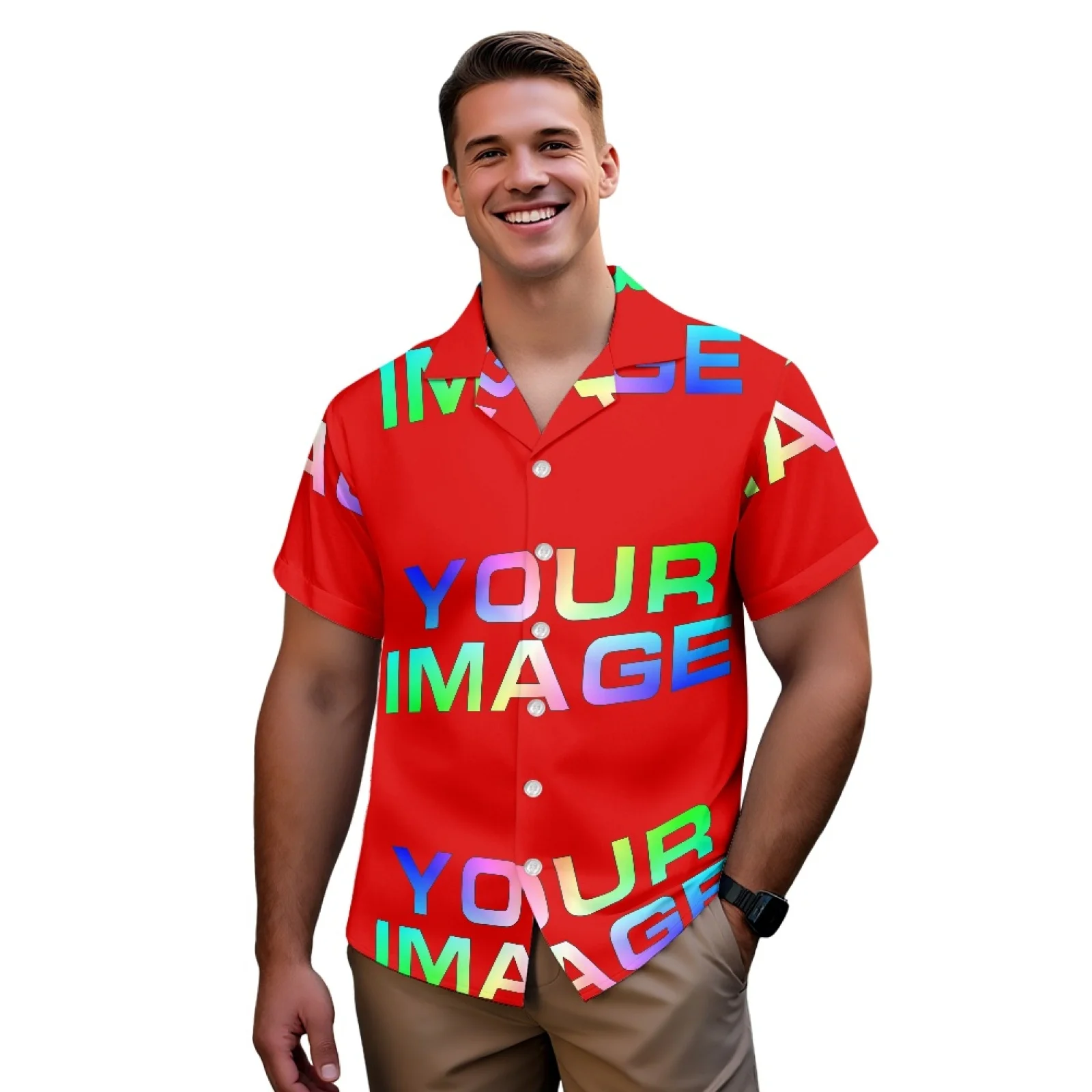 Men's Short-Sleeved Shirts Turn-down Collar Casual Beach Style 2XS XS S M L XL 2XL 3XL 4XL 5XL 6XL 7XL Custom Print On Demand