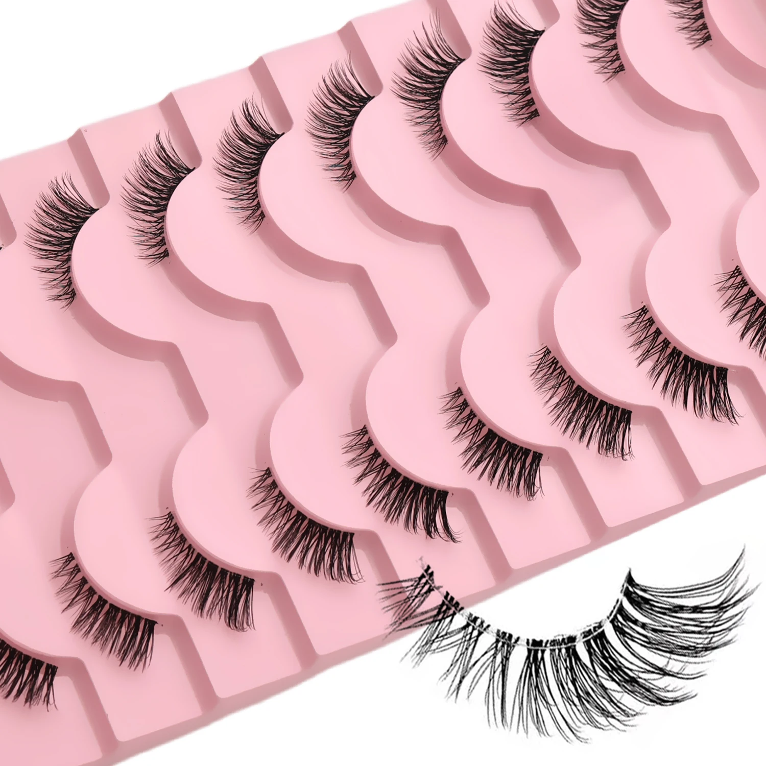 Transparente Halb-Wimpernverlängerung, Natürliche, Flauschige Kunstnerz-Wimpern, Leicht, Bequem, Wiederverwendbar für Tägliches & Party-Make-up – Detail 5