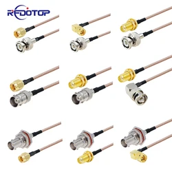 1Pcs SMA to BNC Connector RG316 SMA Male to BNC Male Plug Adapter RG-316 RF Coaxial Pigtail Extension Cabel