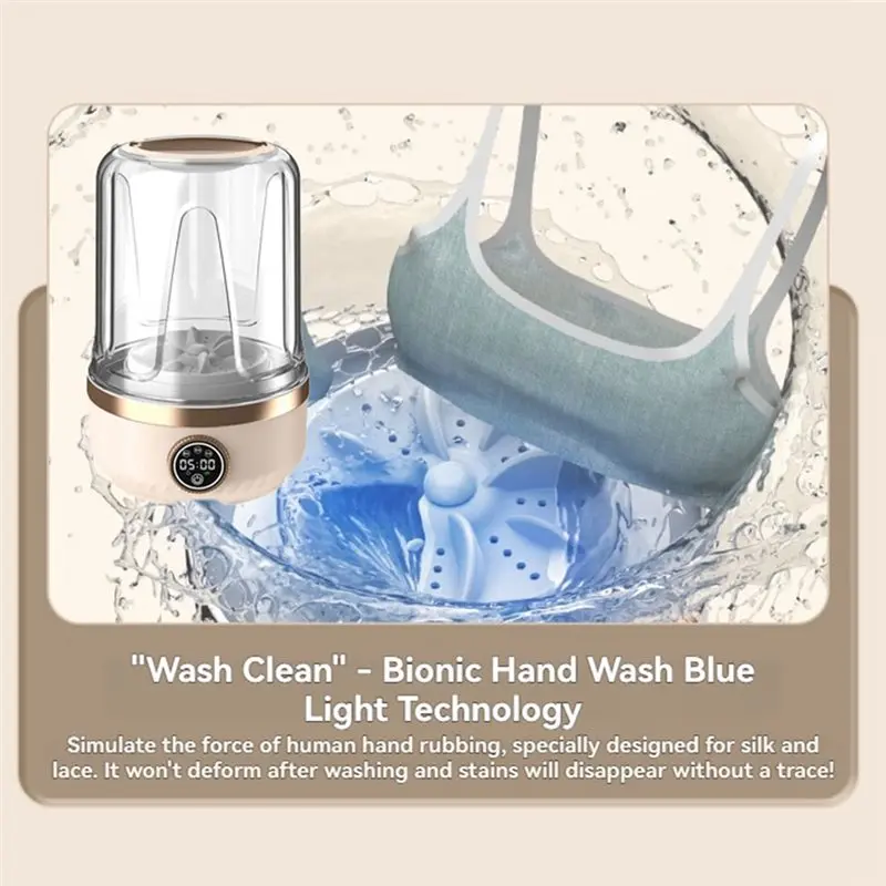 غسالة صغيرة محمولة A98I-2L للجوارب والملابس الداخلية، غسالة محمولة أوتوماتيكية بالكامل للسفر والاستخدام المنزلي