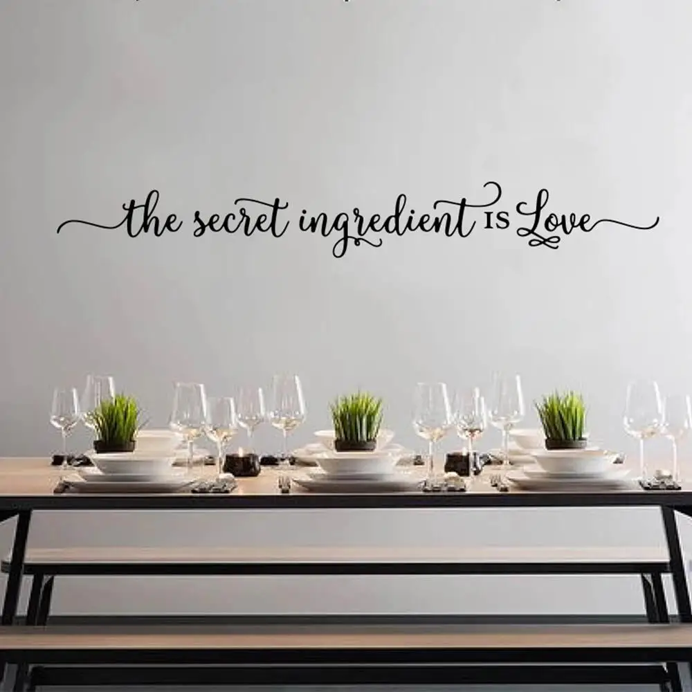 1 pc hot sale The Secret Ingredient Is Love waterproof Wall Sticker Self Adhesive Vinyl Waterproof Art Decor Bedroom Removable