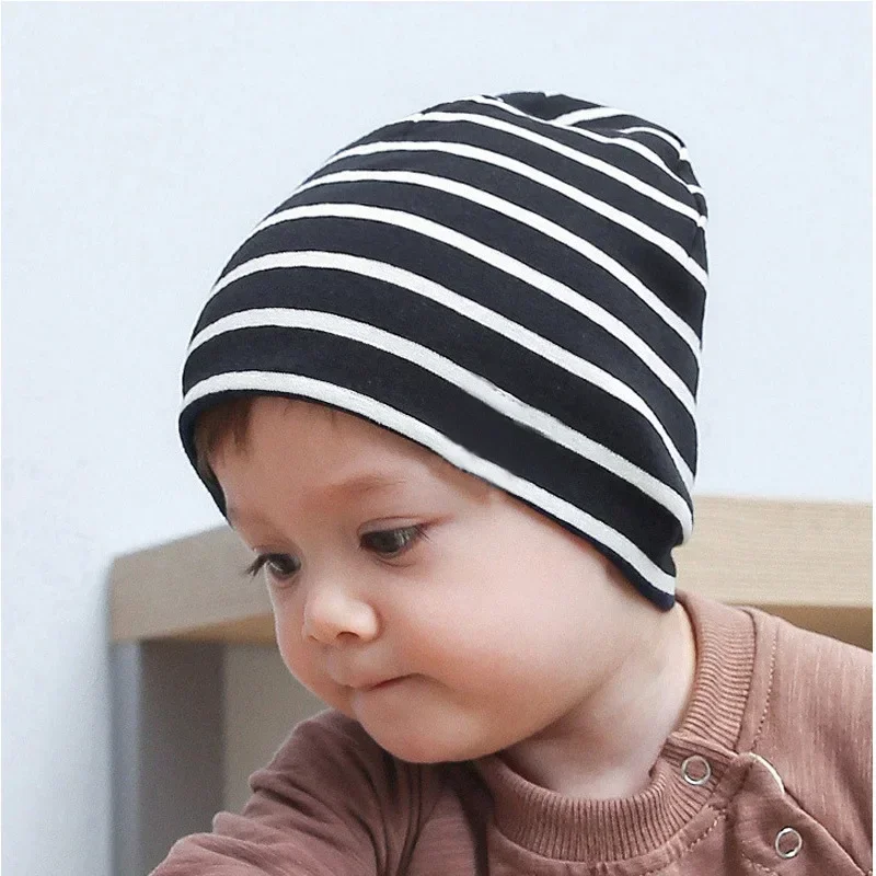 Gorros de algodón suave y cálido para niño y niña, gorro de punto para recién nacido, orejeras, Color sólido, moda de invierno