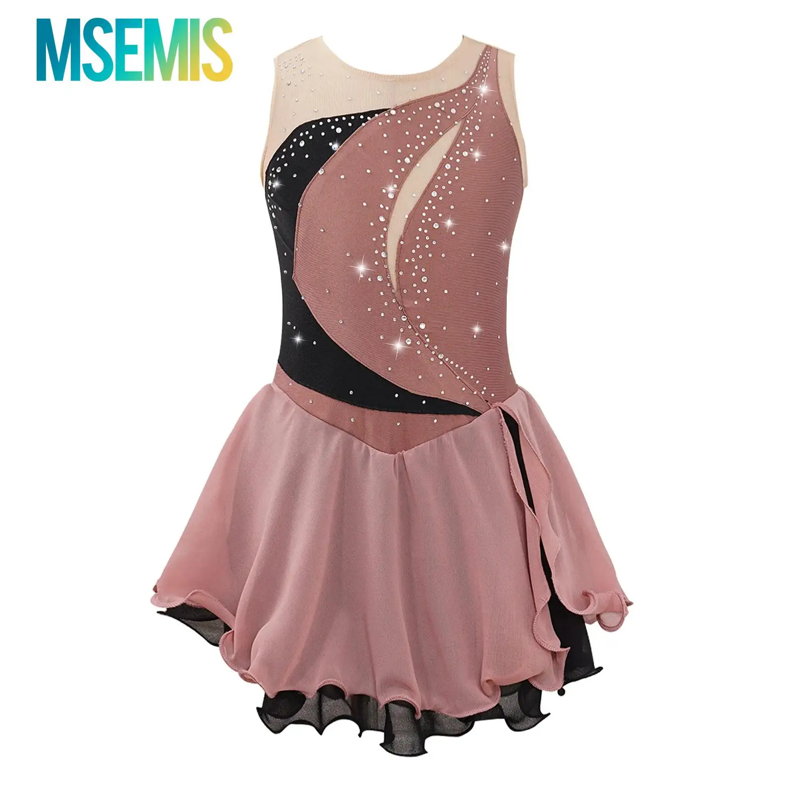 

Гимнастические трико для маленьких девочек, платья для балета и танцев, блестящие платья со стразами и рюшами для фигурного катания, лирическое танцевальное платье