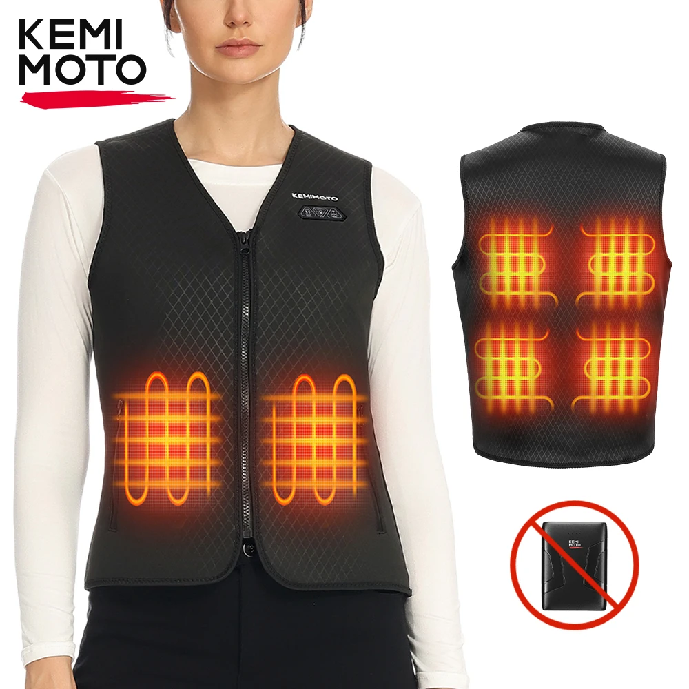 

KEMIMOTO Heated Vest USB Men Women Heating Jacket Electric Winter Warmer Sports Skiing Hiking Temperature Adjustable Washable