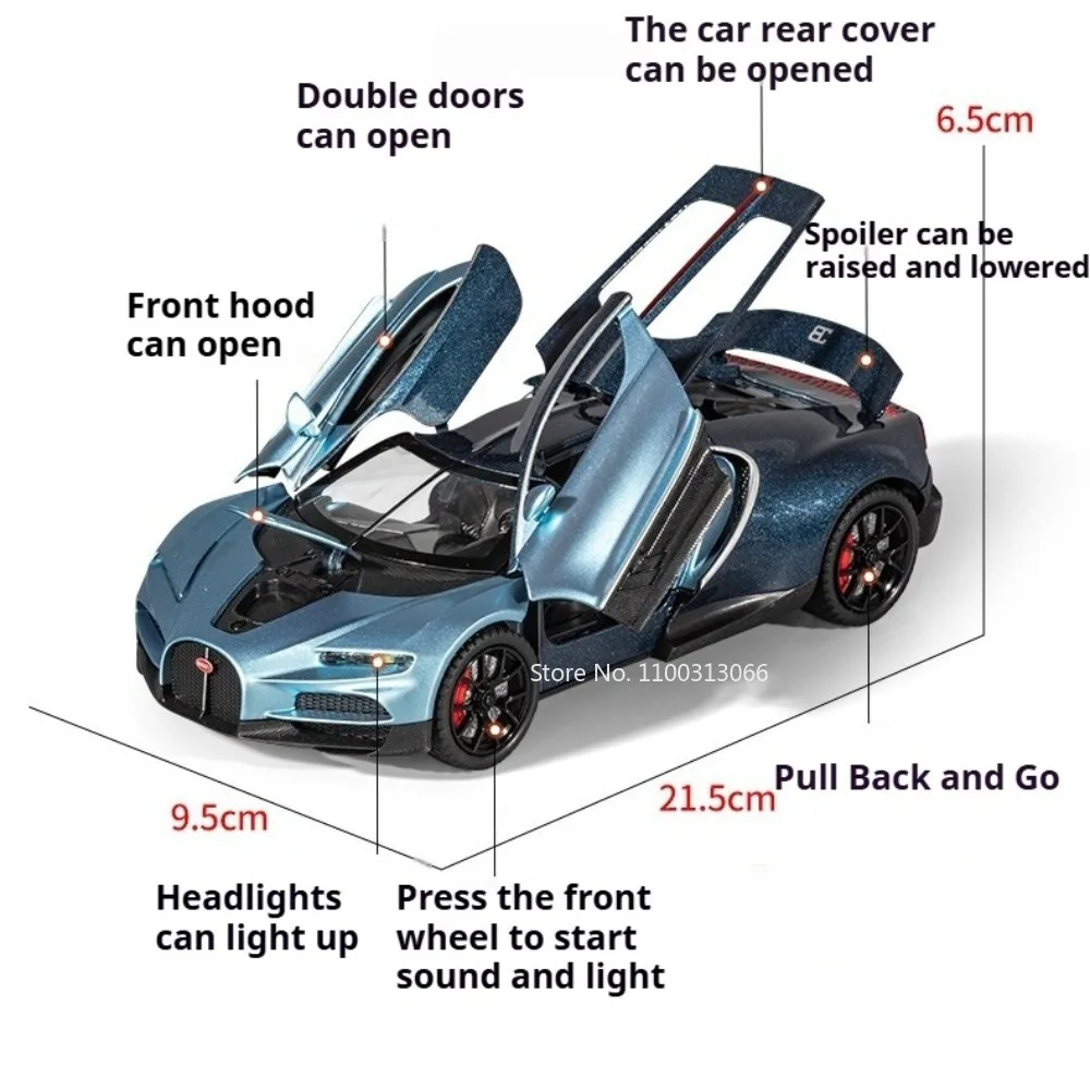 Schaal 1:24 Tourbillon SLS Speelgoedauto's Modellen Legering Diecast met lichte muziek Trek miniatuur sportwagen Jongens Educatief speelgoed