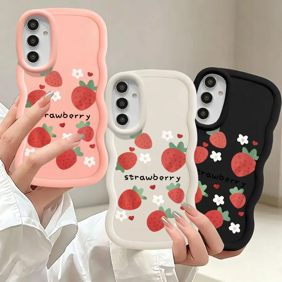 Strawberry Flower Phone Cover Case for Samsung Galaxy A17 A12 A30 A36 A51 A11 A20 A16 A05 A26 A34 A13 A50 A55 A35 A14 A03 A73